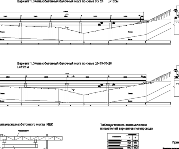 Чертеж Проектирование моста 120м