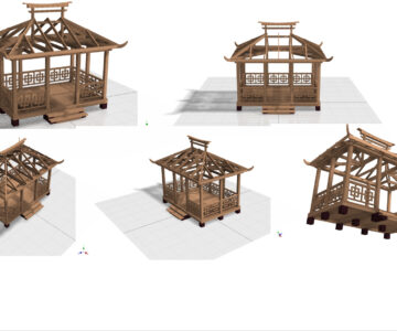3D модель Беседка в китайском стиле
