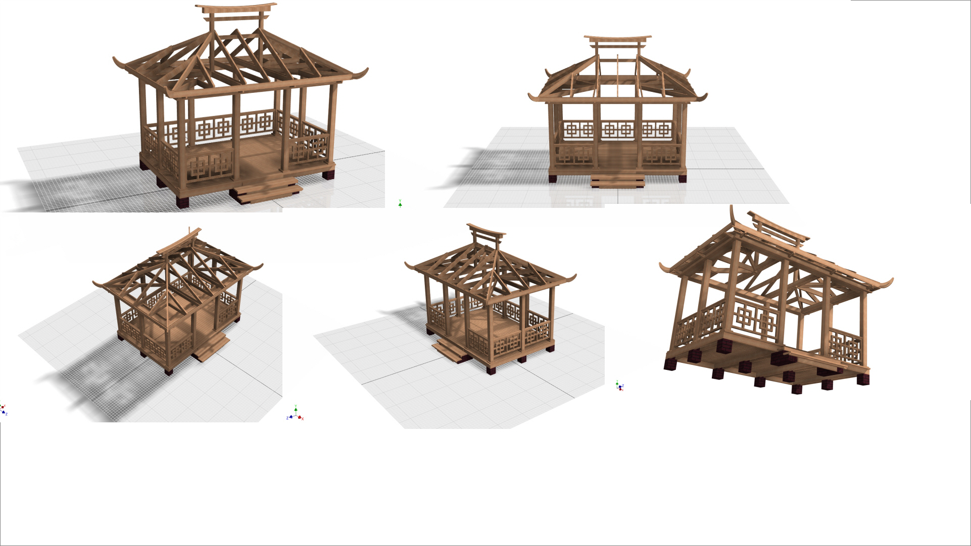 3D модель Беседка в китайском стиле