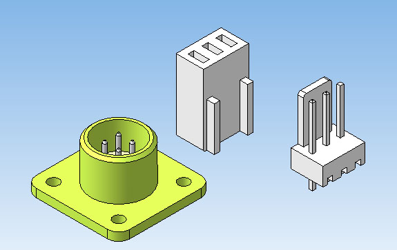 3D модель Разъемы WU, HU, РС