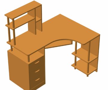 3D модель Компьютерный стол 1200мм х 900мм