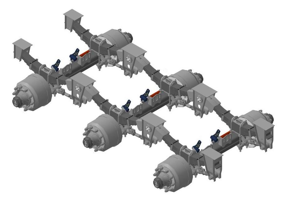 3D модель Подвеска рессорная трех осная TR110 135