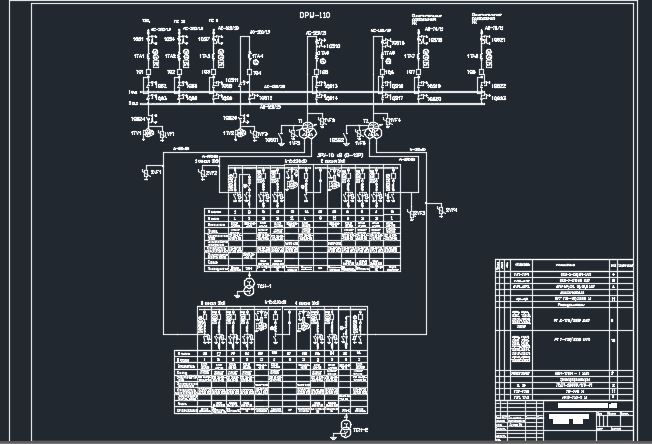 Чертеж Курсовой проект "Районная понизительная подстанция"