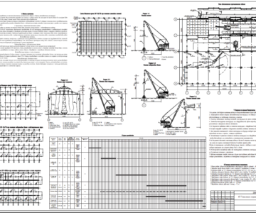 Чертеж Технологическая карта на возведение одноэтажного промышленного здания с каркасом из сборных железобетонных конструкций