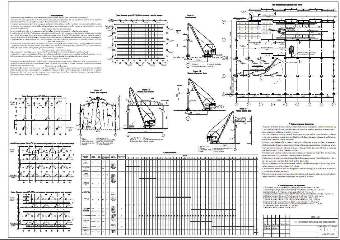 Чертеж Технологическая карта на возведение одноэтажного промышленного здания с каркасом из сборных железобетонных конструкций