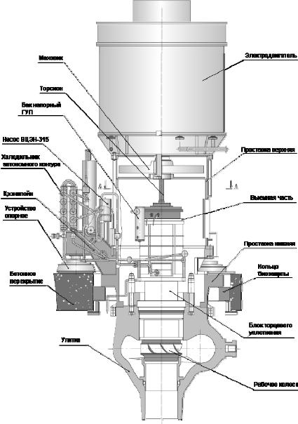 Чертеж Главный циркуляционный насос ГЦН- 195М (Чертеж общего вида)