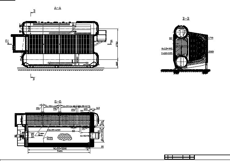Чертеж Паровой котел типа ДЕ 16-24 ГМ
