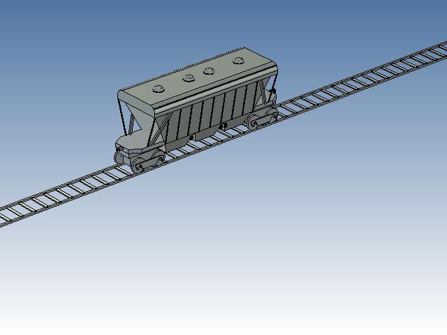 3D модель ЖД вагон для перевозки зерна и сыпучих грузов- ХОППЕР
