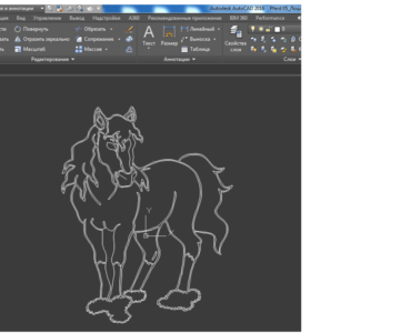 Чертеж Фигура лошади