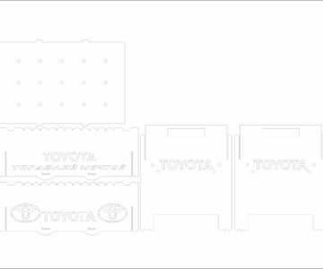 Чертеж Мангал разборный Тойота 538х308мм