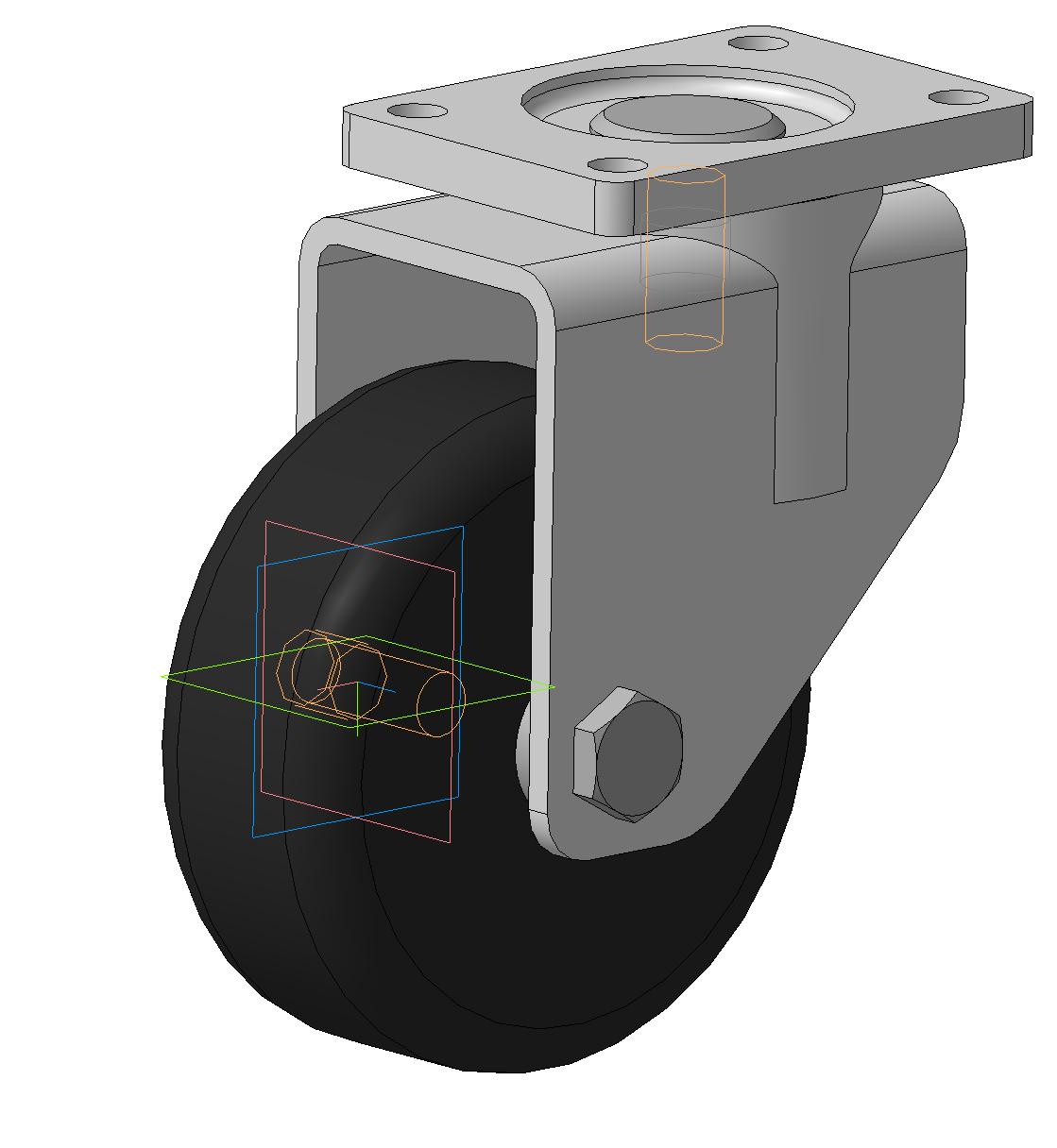 3D модель Колесо поворотное 125мм