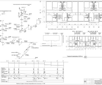 Чертеж Внутренний водопровод и канализация 12 этажного жилого дома