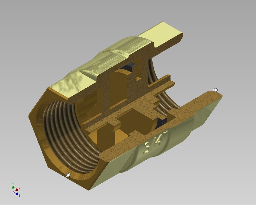 3D модель Клапан обратный 3/4" (модель одной деталью)