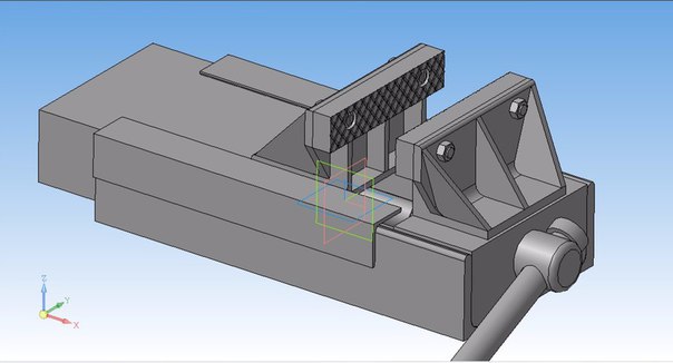 3D модель Простые тиски для гаража из стального проката.