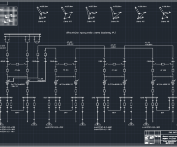 Чертеж Схема районной сети 10-220 кВ