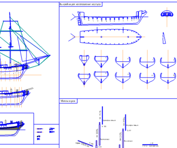 Чертеж чертеж модели Брига