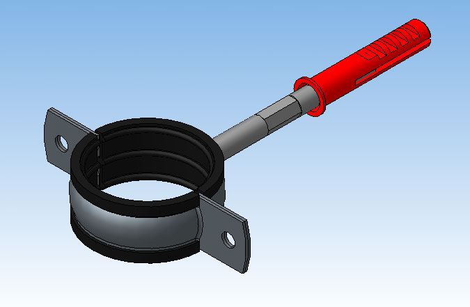 3D модель Хомуты крепления труб к стене