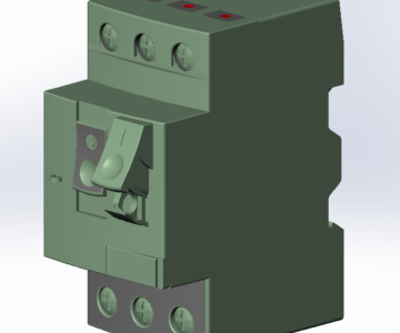 3D модель 3-мерная автоматического выключателя Schneider Electric GV2ME02