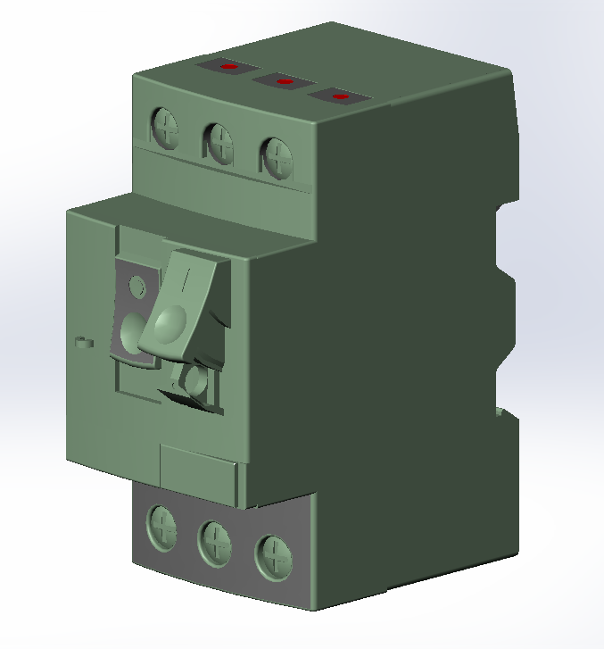 3D модель 3-мерная автоматического выключателя Schneider Electric GV2ME02