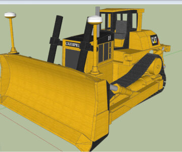 3D модель CAT D9 бульдозер