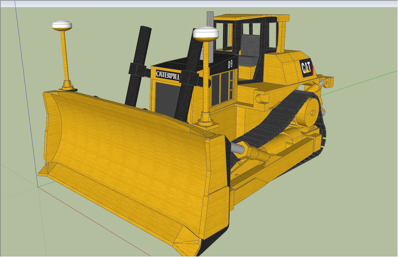 3D модель CAT D9 бульдозер