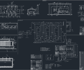 Чертеж Проект производственной котельной 13 МВт три котла ДЕ-6,5-14ГМ