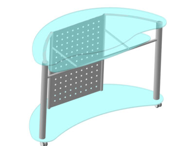 3D модель Стол компьютерный стеклянный