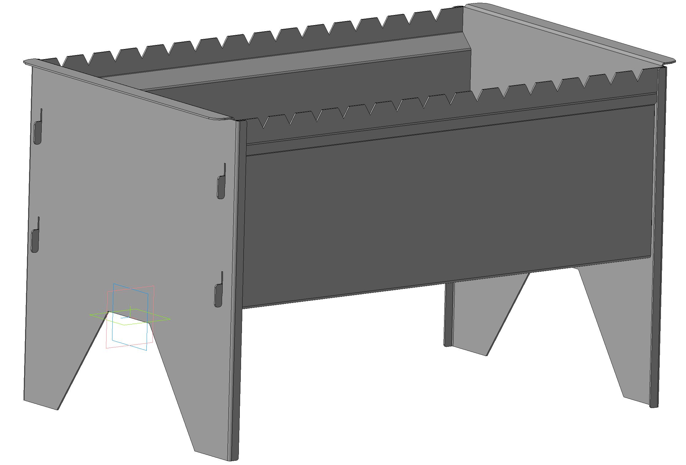 3D модель Мангал разборный (500х300х300)