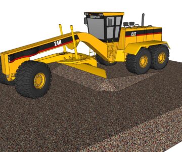 3D модель Автогрейдер 24H компании Caterpillar 3D