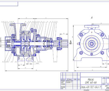 3D модель Проектирование лопастного насоса ЦНС 60-66