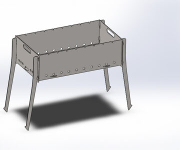 3D модель Мангал разборный 560х300х 470 мм на ножках