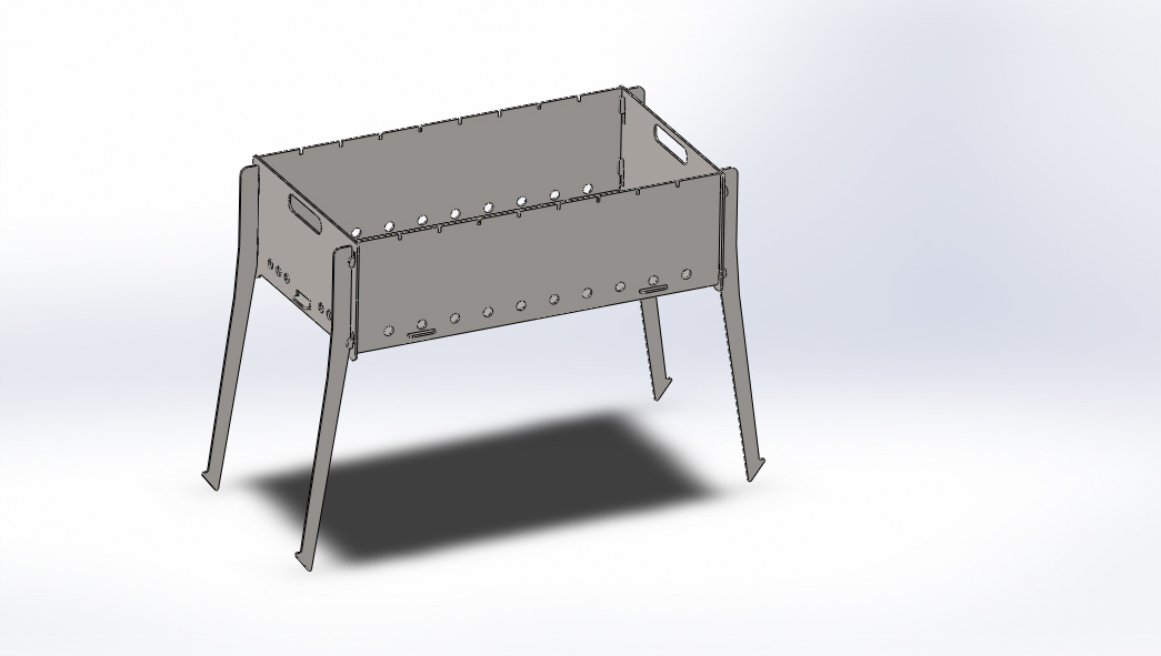 3D модель Мангал разборный 560х300х 470 мм на ножках