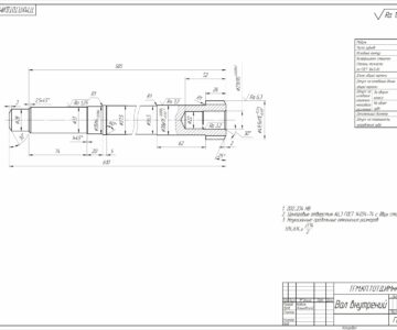 Чертеж Проектирование технологического процесса детали "вал внутренний"