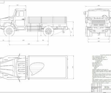 Чертеж Общий вид автомобиль зил 4334