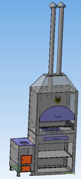 3D модель Стационарный мангал с печью