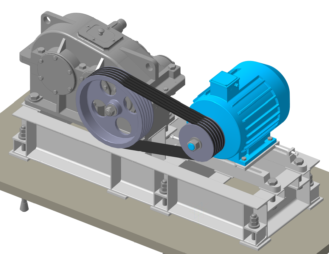 3D модель Курсовой проект по деталям машин на тему: "Проектирование двухступенчатного цилиндрического редуктора и привода"