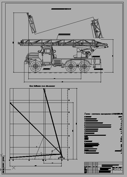 Чертеж Пожарная автолестница АЛ-30 на базе ЗИЛ-131