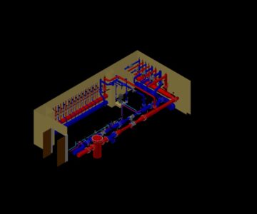 3D модель Индивидуальный тепловой пункт мощностью 2МВт