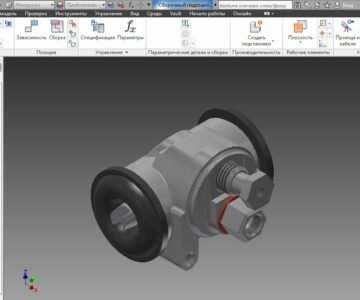 3D модель Гидроцилиндр заднего тормозного механизма грузового автомобиля ГАЗ 53А