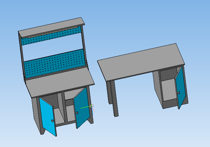 3D модель Верстак и стол слесарный