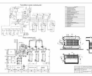 Чертеж Производственно-отопительная котельная с паровыми котлами ДЕ 10-14