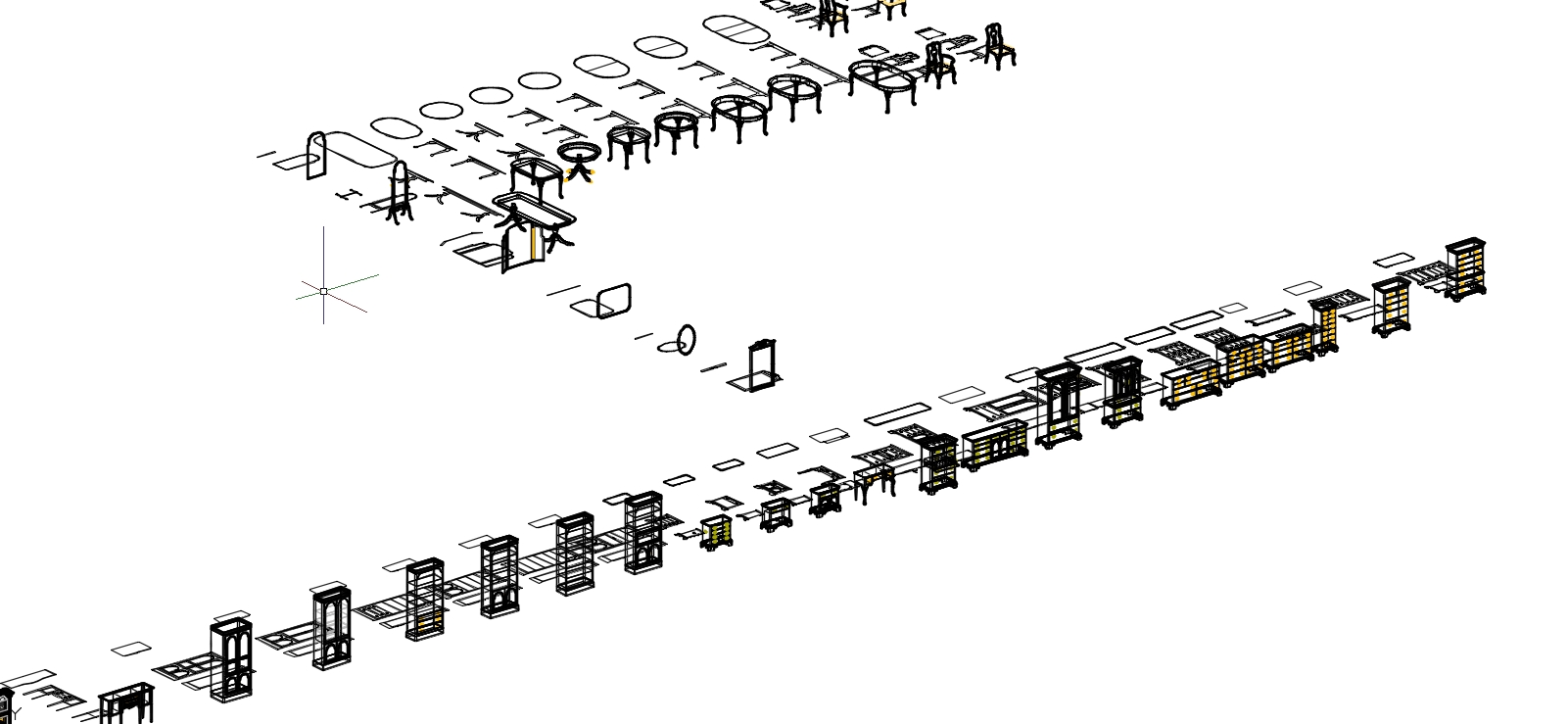 3D модель Мебель в автокаде без материалов 