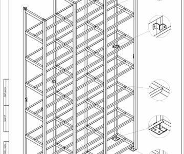 Чертеж Стеллаж с тарой 800х600х500