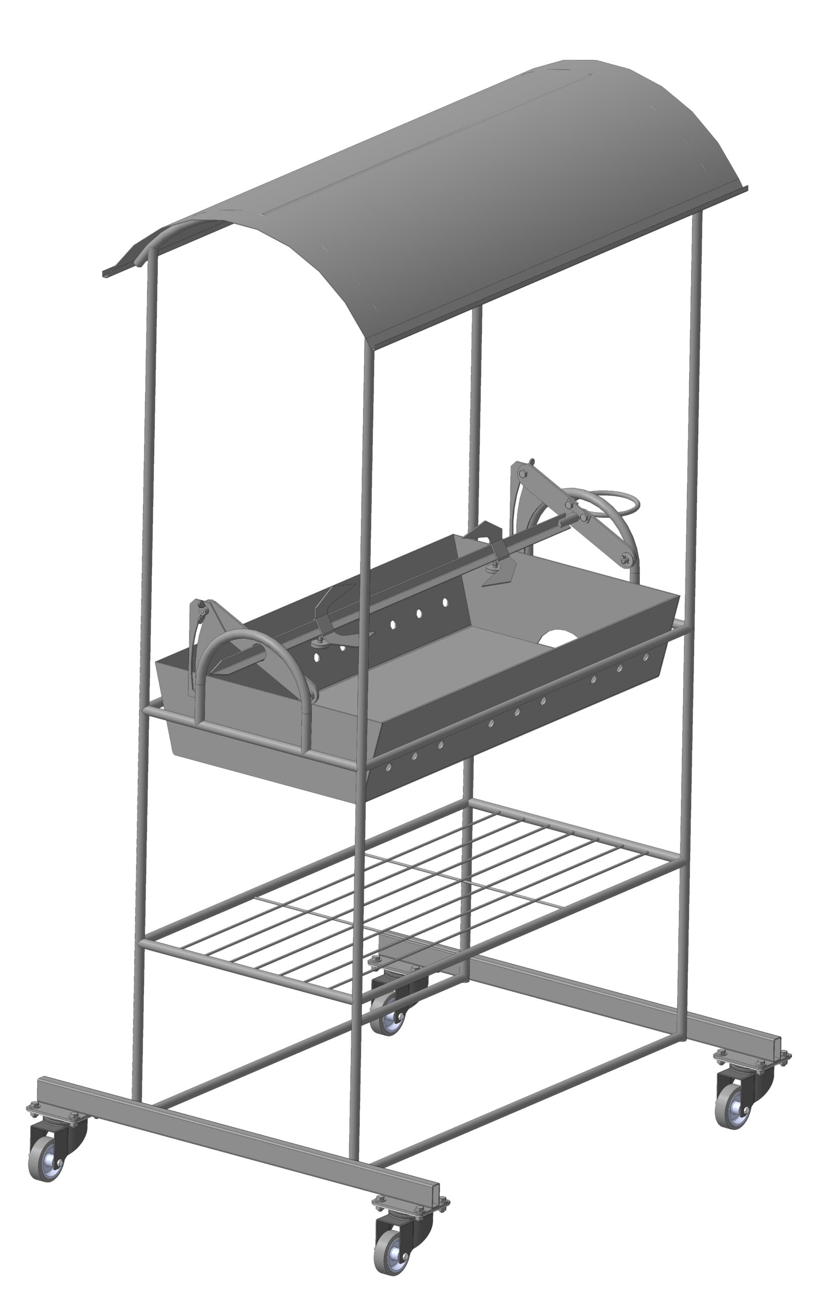 3D модель Мангал с крышей и на роликах