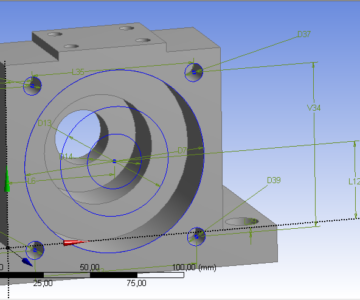 3D модель Курсовая работа в Ansys Workbench "Динамический корпус подшипника"