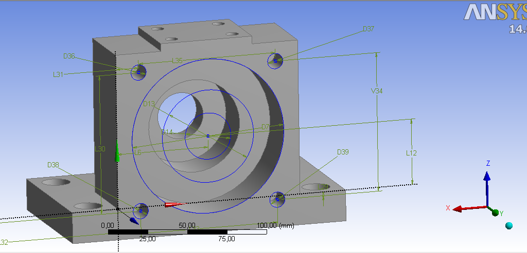 3D модель Курсовая работа в Ansys Workbench "Динамический корпус подшипника"