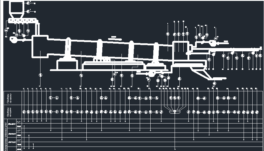 Чертеж Принципиальная схема автоматизации процесса обжига цементного клинкера