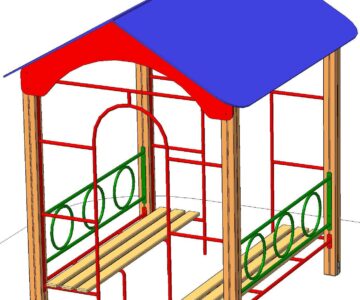 3D модель Беседка детская 2,4х2,05х2,6м