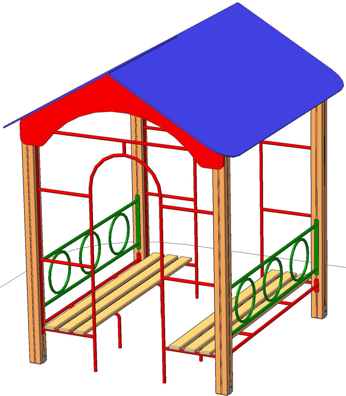 3D модель Беседка детская 2,4х2,05х2,6м