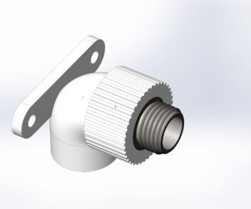 3D модель Угольник комбинированный с наружной резьбой 90° PP-R 100 SDR5/S2 20Х1/2" ТУ 2248-003-78044889-2013